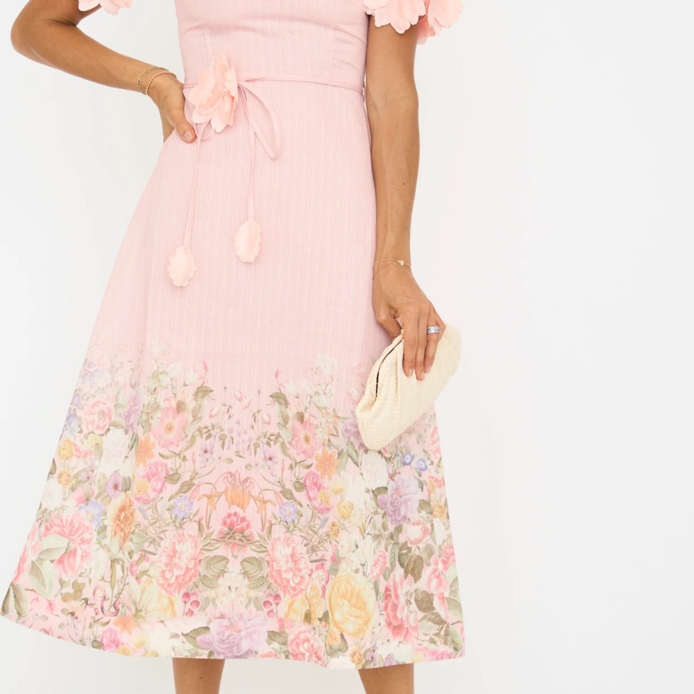 Floral Pink Midi Dress